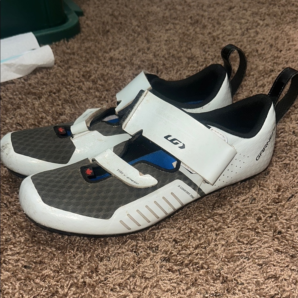 LG Men's White and Blue Triathlon Cycling Sneakerss as